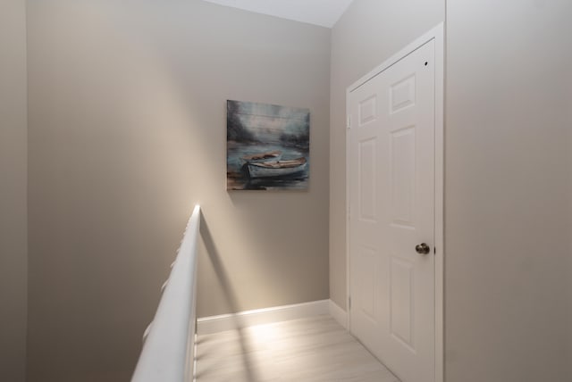 hall featuring light hardwood / wood-style floors