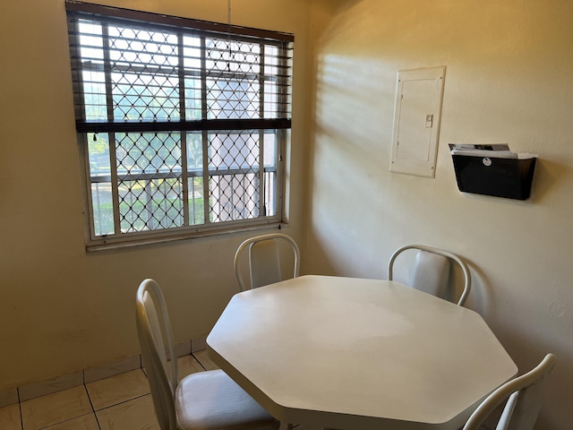 dining room with tile flooring