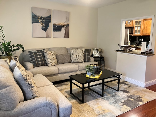 living room featuring hardwood / wood-style floors