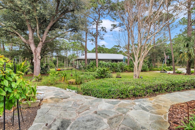 view of patio featuring a gazebo