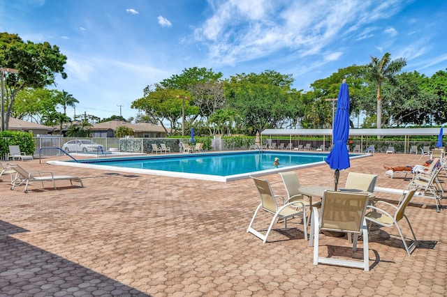 view of pool with a patio area