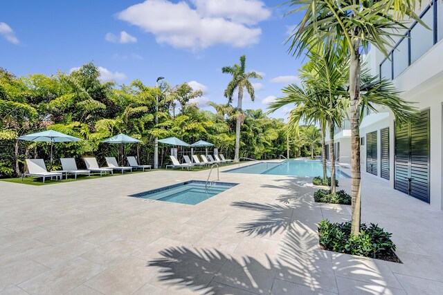 view of pool with a patio area