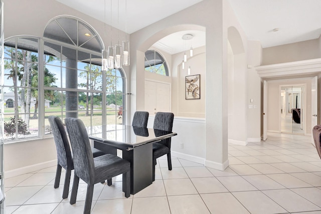 view of tiled dining room