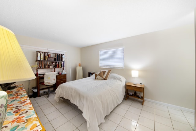 bedroom with tile flooring