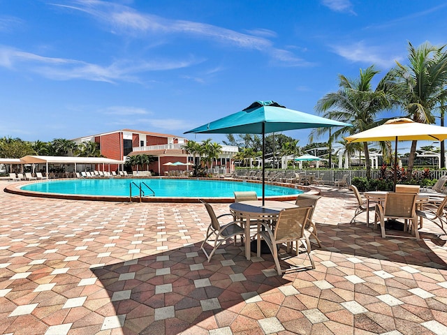 view of pool with a patio area