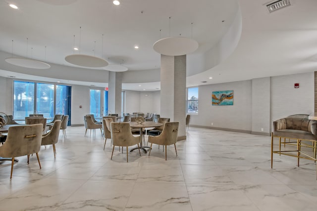 view of tiled dining room