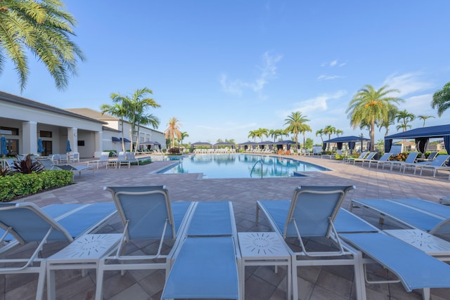 view of pool featuring a patio area