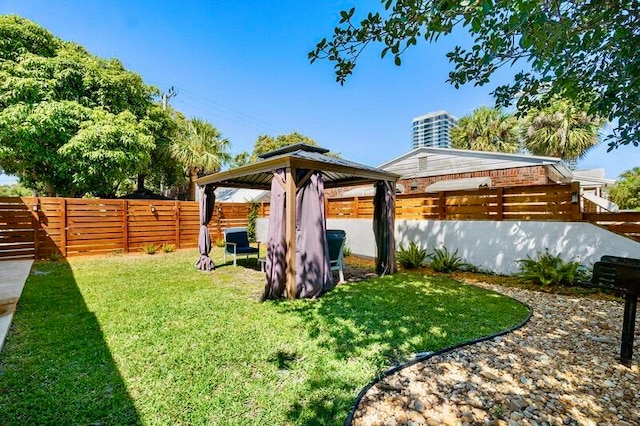 view of yard featuring a gazebo