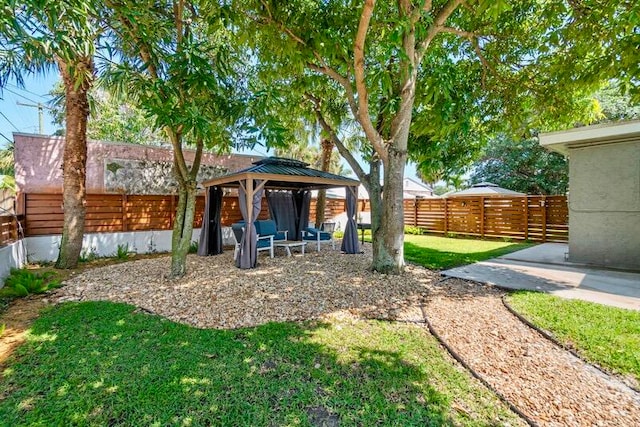 view of yard featuring a gazebo