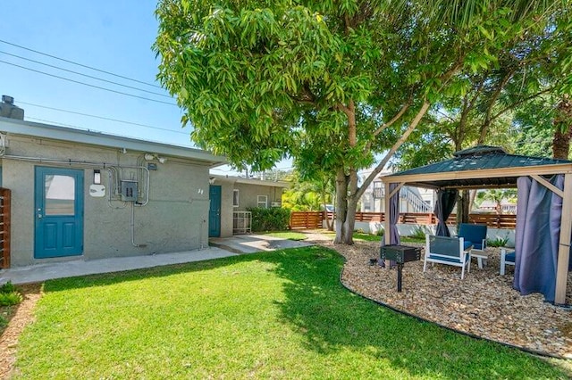 view of yard with a gazebo