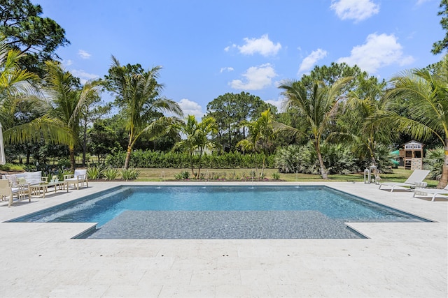 view of pool with a patio