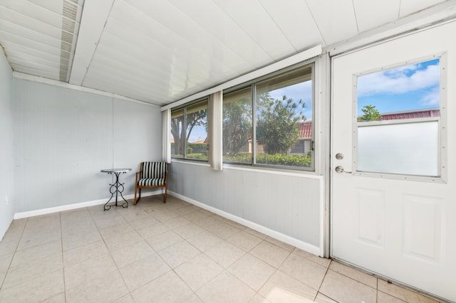 view of unfurnished sunroom