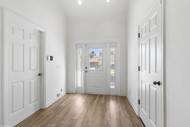 entrance foyer with hardwood / wood-style floors