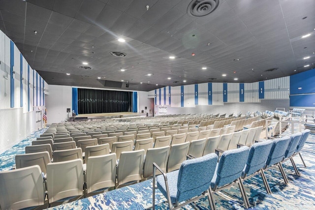 view of carpeted cinema room