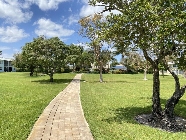 view of home's community with a yard