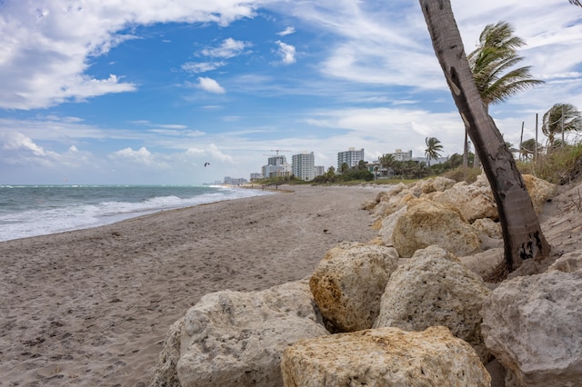 water view featuring a beach view