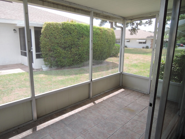 view of unfurnished sunroom