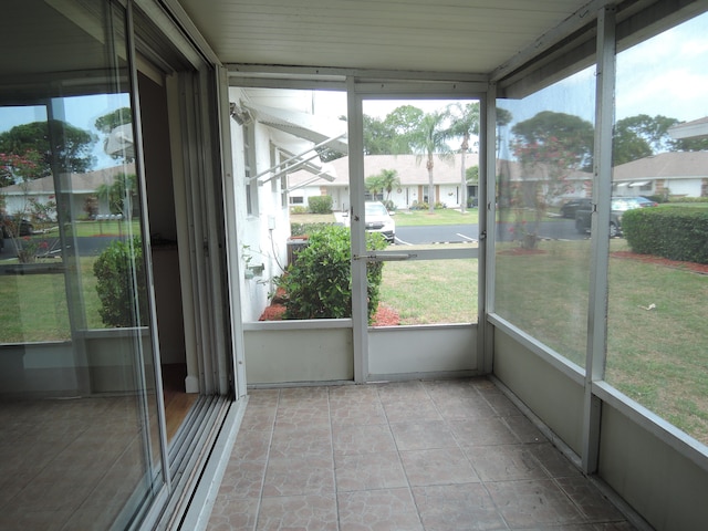 view of unfurnished sunroom