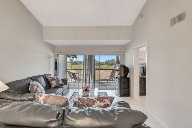 view of tiled living room