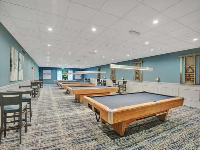 playroom featuring carpet flooring, a drop ceiling, and pool table