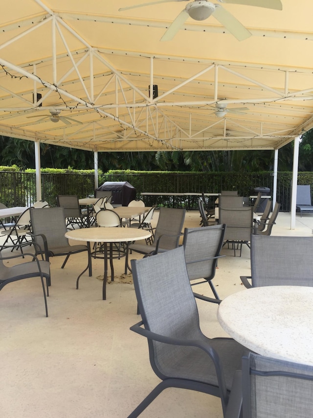 view of patio with ceiling fan