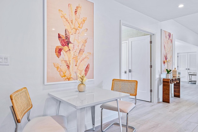 dining room featuring light hardwood / wood-style flooring