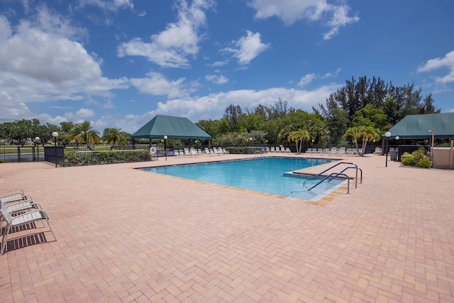 view of pool featuring a patio