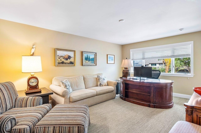 living room featuring carpet floors