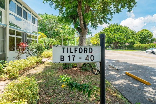 view of community sign