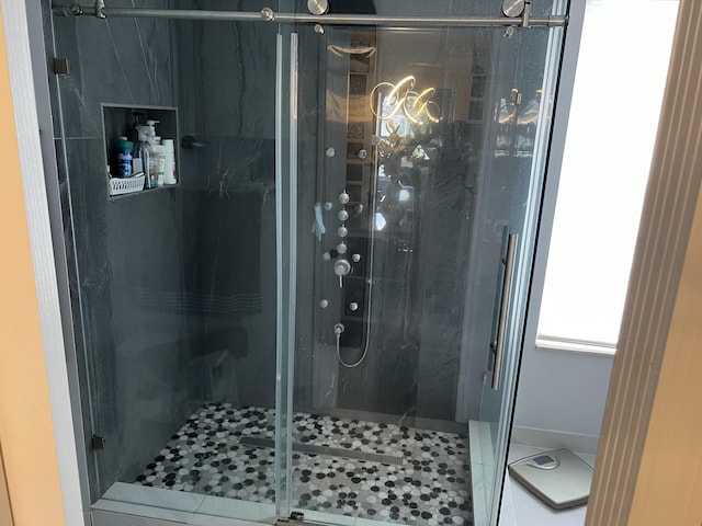 full bathroom with a stall shower