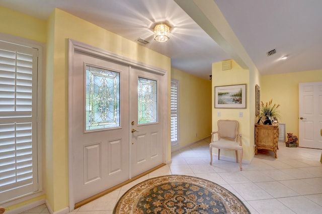 view of tiled foyer