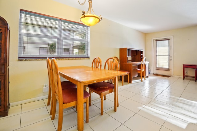 view of tiled dining space