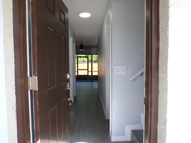 hall featuring dark hardwood / wood-style flooring