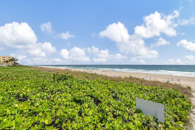 view of water feature featuring a view of the beach