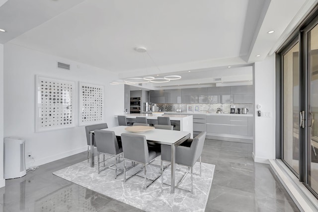 view of tiled dining area