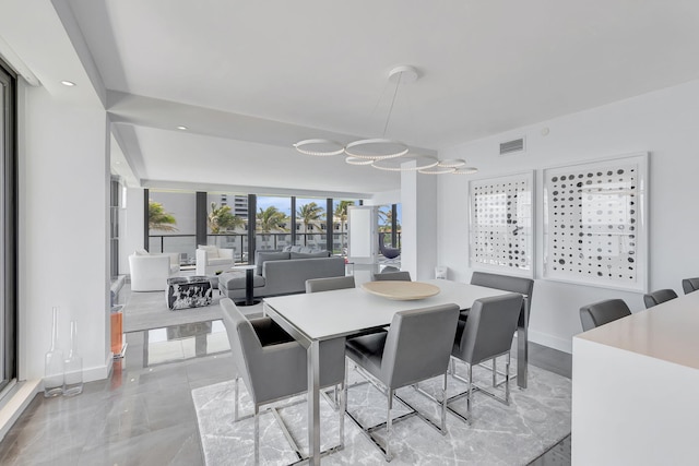 view of tiled dining area