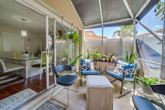 view of sunroom