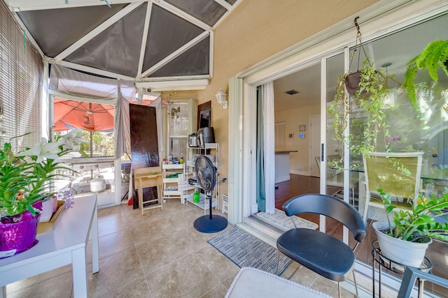 view of sunroom