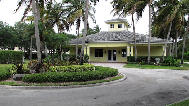 view of front facade featuring french doors