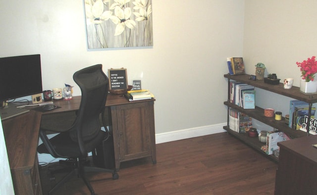 office area featuring dark hardwood / wood-style flooring