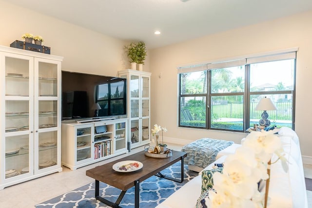 view of tiled living room