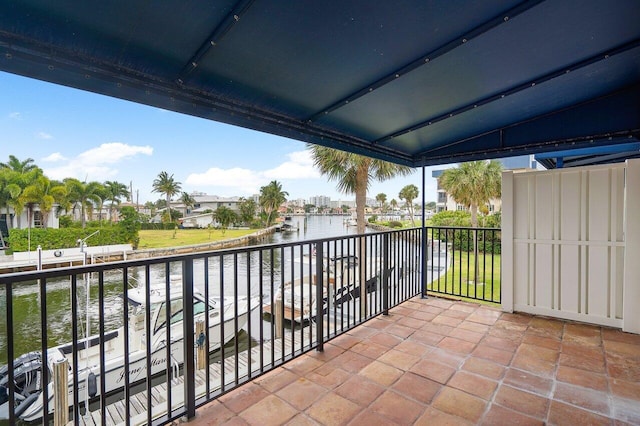 balcony with a water view