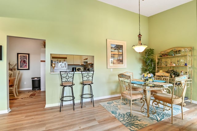 dining room with light hardwood / wood-style flooring