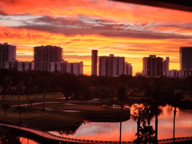 property's view of city with a water view