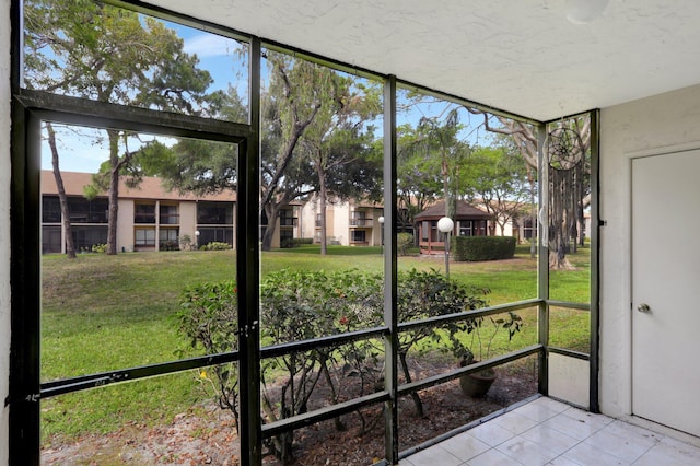 view of unfurnished sunroom