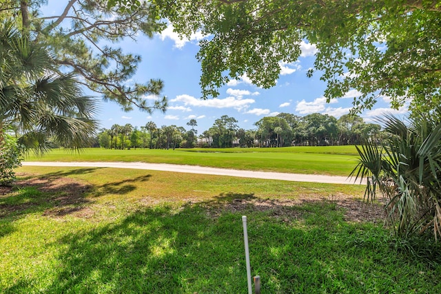 view of property's community featuring a lawn