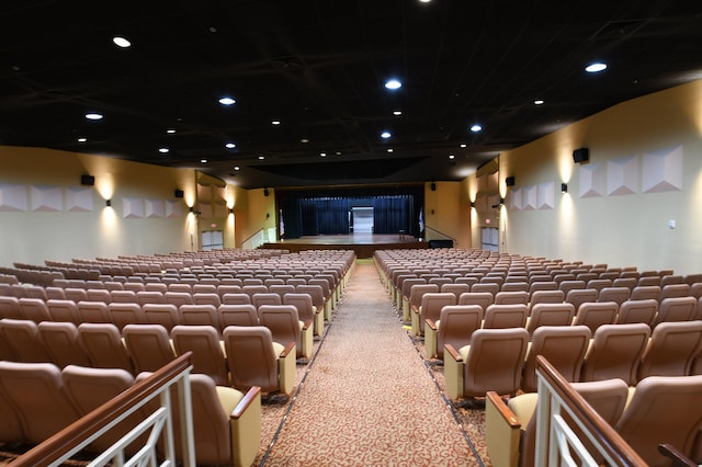 view of carpeted home theater room