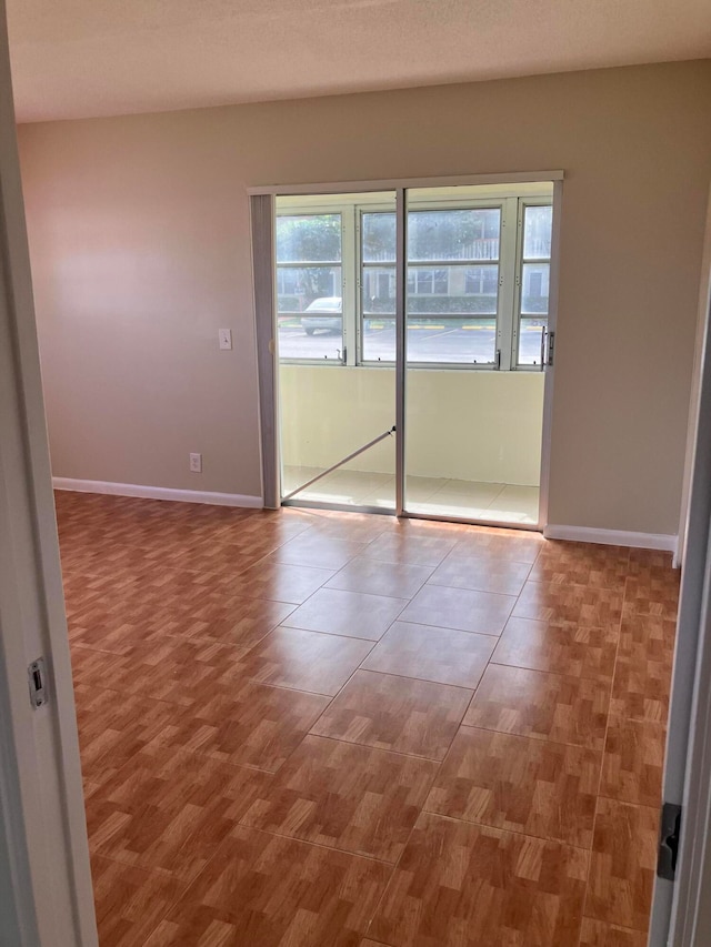 spare room featuring wood-type flooring