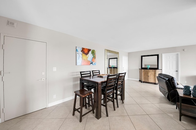 view of tiled dining area