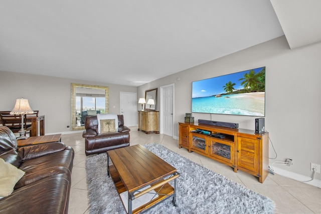 view of tiled living room